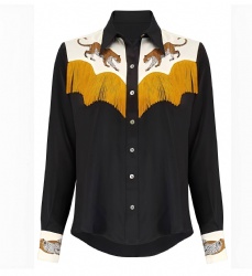 Leopard Print Fringe Western Shirt