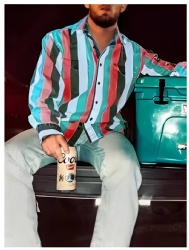 Colorful Vertical Stripe Western Shirt