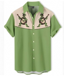 Western Shirt with Banjo-Playing Turtles