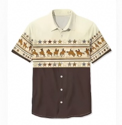 Cowboys Horse Riding Western Shirt with Stars