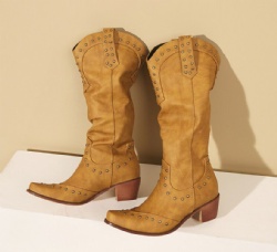 Studded Tan Western Boot