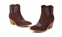 Burgundy Suede Western Boot