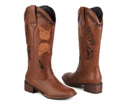 Brown Western Boot with Decorative Accents