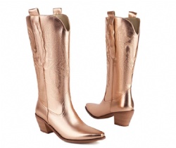 Metallic Rose Gold Western Boot