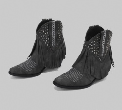 Western Boot with Studded Fringe