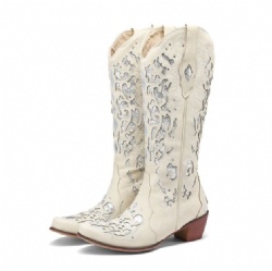 Sparkling Western Boot with Cutout Patterns