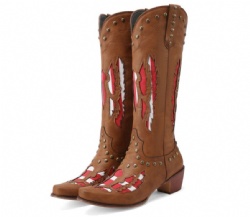 Rustic Ripped Flag Western Boots