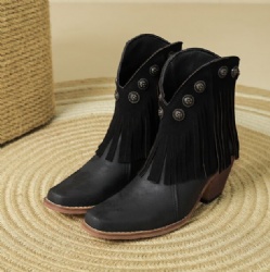 Fringe Western Boot with Studded Accents