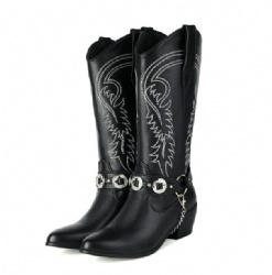 Western Boot With Metal Accents