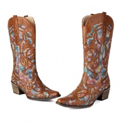 Whimsical Floral Western Boot