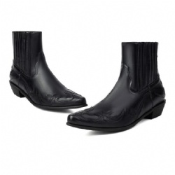 Black Leather Western Boot